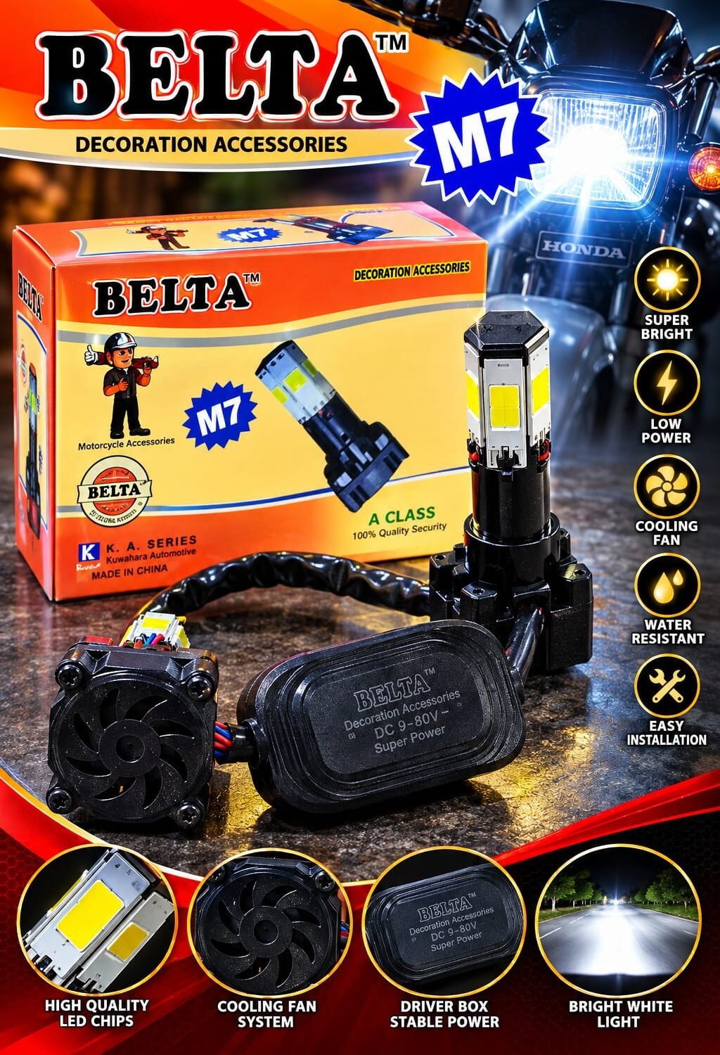 BELTA M7 LED HEAD LIGHT BULB UNIVERSAL 12V
