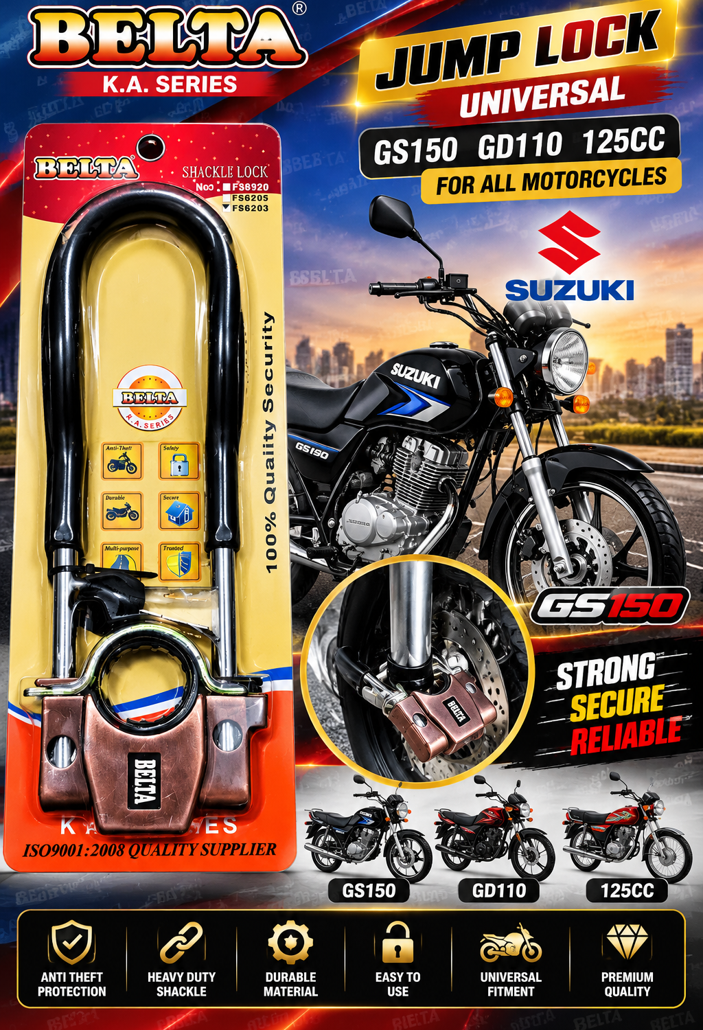BELTA JUMP LOCK UNIVERSAL – GS150, GD110 & 125CC